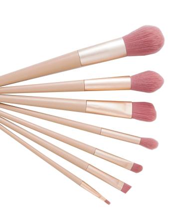 7 Piece Beige Eye Makeup Brush Set - Advanced Synthetic Brushes for Eyeshadow Eyeliner Concealer & Contour | International Shipping Available - Buy Online on SooperMarket.com