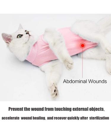 Cat Recovery Suit for Abdominal Wounds and Skin Diseases - Vet Recommended E-Collar Alternative - Medium Pink - Buy Online on SooperMarket.com