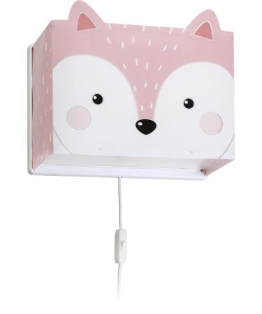 Dalber children's wall lamp children's lamp wall light children's room Little Fox fox animals rose 64588 E27