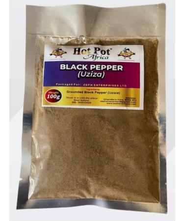 Hot Pot Africa Black Pepper Powder (100g) Organic Ground Black Pepper Quality & Original spice for soup & general food cuisine