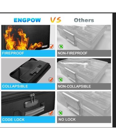 ENGPOW Fireproof Photo Storage Box with 16 Inner Cases - Portable Organizer with Lock for Photos - Collapsible & Multi-Colored - Includes 16 Colored 4 x 6 Photo Cases - Buy Online on SooperMarket.com