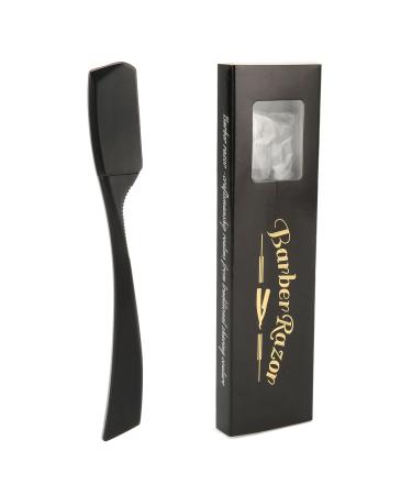 Barber Razor Zinc Alloy Straight Edge Razor Beard Blade Holder Vintage Manual Beard Knife Stand Black