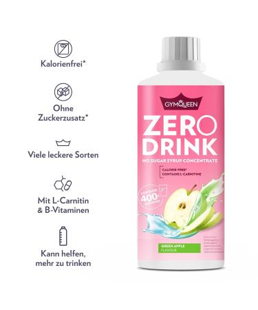 Buy Gymqueen Zero Drink Raspberry 1000ml | Low-Calorie Sugar-Free Beverage Concentrate | B Vitamins & L-Carnitine | 1 Pack - Buy Online on SooperMarket.com
