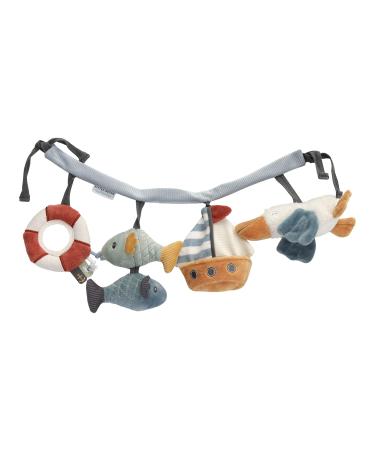 Little Dutch 8611 fabric stroller chain toy for baby car seat - Sailors Bay blue