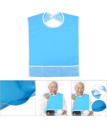 Adult Bib Waterproof Adult Elder Mealtime Bib Clothes Clothing Protector Dining Aid Ideal for Inconvenience People(Sky Blue) - Buy Online on SooperMarket.com