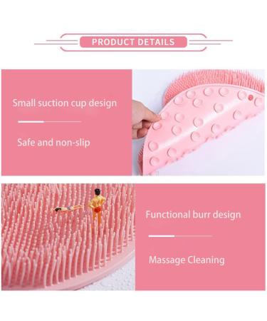 WALULAN Silicone Bath Body Brush Foot Back Massage Pad Grey | Exfoliating Non-Slip Bath Pad with Suction Cup - Buy Online on SooperMarket.com