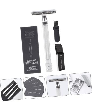 Angoily 3 Sets Manual Razor & Travel Bottles | Silicone Mustache & Double-Sided Face Razor - Durable & Portable - Buy Online on SooperMarket.com