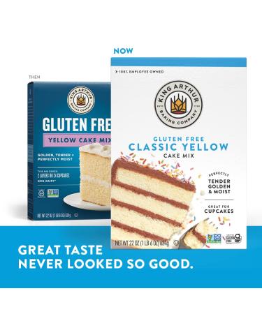 King Arthur Gluten-Free Yellow Cake Mix - 22 oz | Non-GMO, Certified Kosher, Non-Dairy - Buy Online on SooperMarket.com