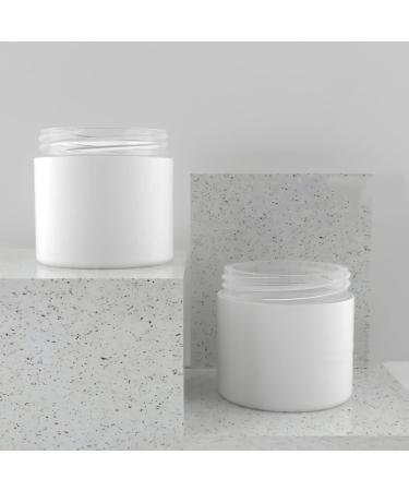 Zeoabsy 4-Pack 30ml Matte White Double-Walled Plastic Cream Canisters | Screw Cap with Silver Edge | Ideal for Gels Creams Ointments & Snacks - International Shipping Available - Buy Online on SooperMarket.com