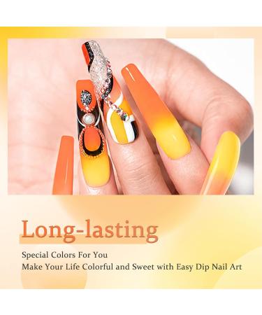 28g/Box Orange and Yellow Temperature Color Change Dip Powder Nails Dipping Nails Long-lasting Nails No UV Light Needed (No.6) Dip - W-No.6 - UKA - Buy Online on SooperMarket.com