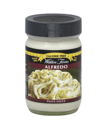 Walden Farms Light Alfredo Sauce 12 oz. Jar (2 Pack) - Thick & Creamy Vegan Paleo and Keto Friendly Non-Dairy Milk Substitute 0g Net Carbs - Perfect for Chicken Pasta Fish Vegetables and More