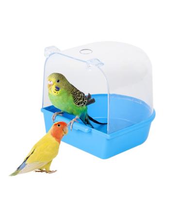 Bird Bath Bird Cage Accessories, Bathing Tub for Pet Birds, Hanging Parrot Bird Bathtub Suitable for Small Parrots, Canaries, Love Birds Blue