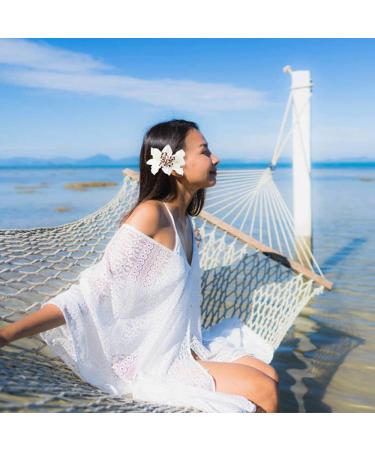 12 Pack Silk Orchid Flower Hair Clips - Tropical Beach Wedding Accessory for Women - Buy Online on SooperMarket.com