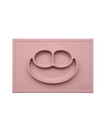 ezpz Happy Mat (Blush) - 100% Silicone Suction Plate with Built-in Placemat for Toddlers + Preschoolers - Divided Plate - Dishwasher Safe - 24 months+