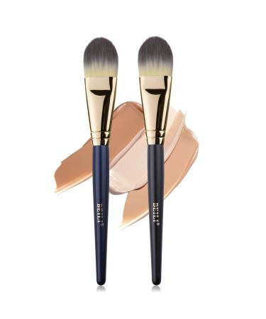 BEILI Foundation Brush Set for Liquid Mask Concealer Makeup Flat Foundation Makeup Brushes for Liquid Cream Foundation Powder Buffing Blending Premium Face Makeup Brushes(2Pcs) FD02