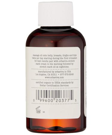 Organic Erbaviva Stretch Mark Oil - 2 oz | Natural Solution for Stretch Marks - Buy Online on SooperMarket.com