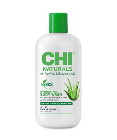 CHI Naturals With Aloe Vera Hydrating Body Wash Gently Cleanses Hydrates & Restores Moisture To Dry Skin Sulfate Paraben & Cruelty-Free 12 Oz