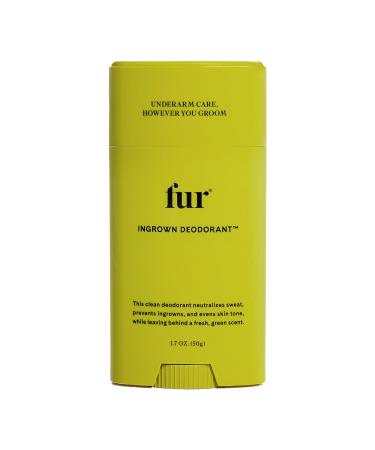 Fur Ingrown Deodorant - Powerful Water-Based Formula that Targets Ingrown Hairs Skin Discoloration and Body Odor Refreshing Natural Scent Easy Application No Artificial Scents - 1.7 .oz