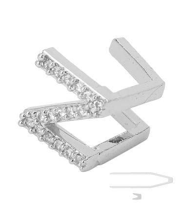 Capital Letter Shaped Hip Hop Tooth Halloween Hip Hop Decoration Teeth Brace Accessory (Silver Color) N Silver Color
