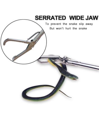 Yomyray 47'' Snake Tong Professional Collapsible Snake Catcher Tool With Zigzag Wide Jaw And Metal Automatic Lock Stainless Steel Reptile Grabber Rattle Catcher (Include Snake Bag) - Buy Online on SooperMarket.com