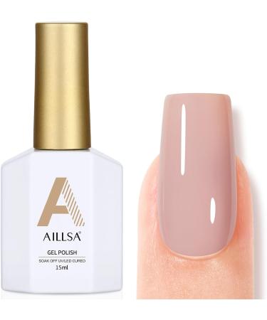 AILLSA Nude Gel Nail Polish 15 ML - Pink Nude Light Varnish for Salon & Home Use - Buy Online on SooperMarket.com