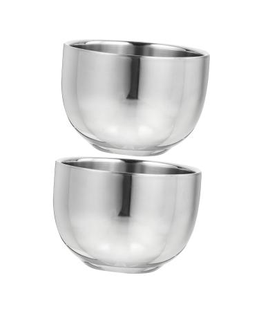 Angoily 6 Stk of shaving soak -soaps mixing bowl for bare shaver men's razor for shaving foam gifts practical shaving shell made of stainless steel soap bubble bowl Simple container ceramic silverx3stk 7.4x7.4cmx3pcs