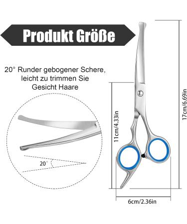Jostift Dog & Cat Grooming Scissors Set | Curved Fur Scissors for Pets | Professional Round Cherry Blue Scissors - Buy Online on SooperMarket.com