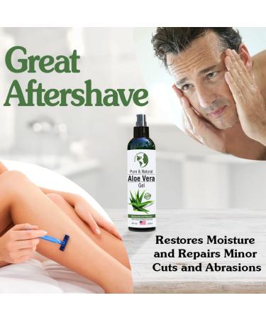 Organic Aloe Vera Gel - 100% Pure Cold Pressed for Face, Hair, Acne, Sunburn & More - 8 oz - Buy Online on SooperMarket.com
