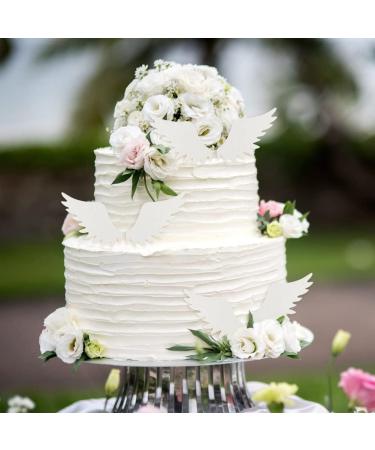 Hpory Cake Topper 60 Pcs Edible White Wings Cupcake Toppers Glutinous Rice Paper Happy Birthday Cake Toppers Angel Wings Cake Decorations for Birthday Wedding Celebration Party - Buy Online on SooperMarket.com