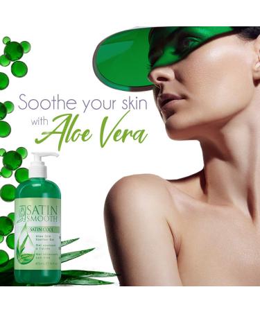Satin Smooth Satin Cool Aloe Vera Skin Soother Gel 16 fl oz - Hydrating and Soothing Formula for Skin (Pack of 1) - Buy Online on SooperMarket.com