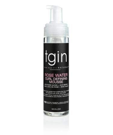 tgin Rose Water Defining Mousse for Natural hair - Curls - Waves - Low Porosity Hair - Fine hair 8oz