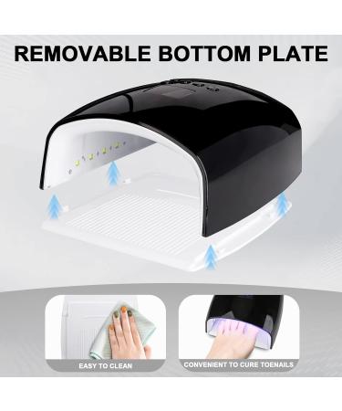 Rechargeable Cordless UV LED Nail Lamp 66W - Gel & Regular Polish Dryer | 5 Timer Settings, Automatic Sensor, LCD Display - Black - Buy Online on SooperMarket.com