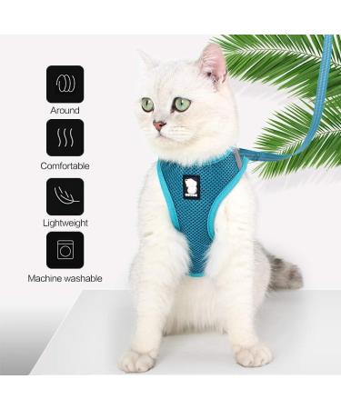 Shop Lianzimau Ultra Light Adjustable Cat Dishes & Escape Protection Running Vest for Kittens & Puppies - Turquoise | 1 Pack - Buy Online on SooperMarket.com
