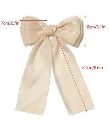 XFYUZR Women Bow Hair Clip Set - Pink & Beige Large Ribbon Hair Accessories for Girls, Prom Styling - 2Pcs - Buy Online on SooperMarket.com