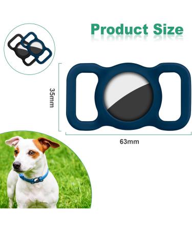 Ainiv Silicone Protection Case for Apple Airtag - 2-Piece Set in Black & Blue | Durable Pet Collar Accessories for Dog & Cat Tracking - Buy Online on SooperMarket.com