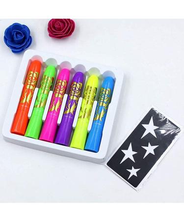 Glow in The Dark UV Face Paint Crayons Kit for Mardi Gras and Halloween - Buy Online on SooperMarket.com