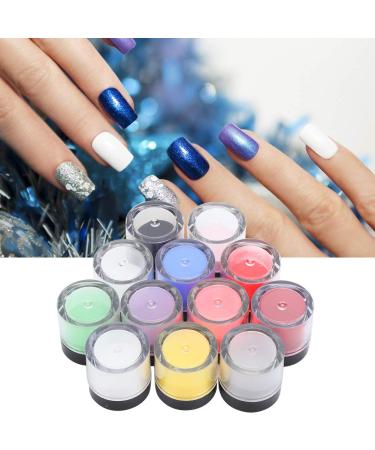 12 Colors Acrylic Powder Set - Crystal Nail Art Decoration for Studios & Home | Builder Manicure Accessories - Buy Online on SooperMarket.com
