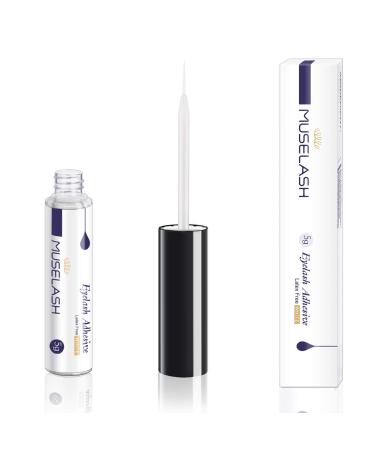 MUSELASH Latex Free False Eyelashes Glue Super Hold Clear Waterproof Strip Lashes Glue Hold Adhesives 5g 0.175oz Mink Lashes