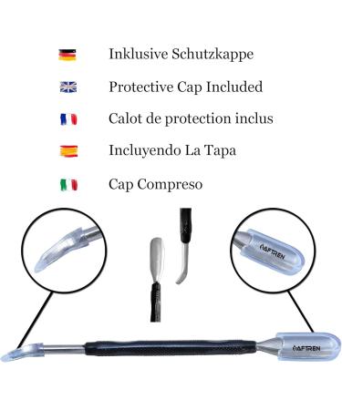 AFTREN Professional Stainless Steel Cuticle Pusher Dual Tool UV Gel Polish Soak Off Remover Double Ended Nail Cleaner Scraper (Black) - Buy Online on SooperMarket.com