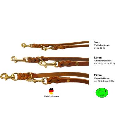 Dogeleine Adjustable Fat Leather Leash for Small & Large Dogs 2m to 5m Lengths in Cognac - Buy Online on SooperMarket.com