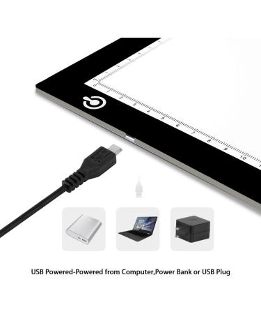 LitEnergy A4 LED Copy Board Light Tracing Box - Ultra-Thin USB Power Artcraft LED Trace Pad for Tattoo Drawing & Diamond Painting - Ideal for Streaming, Sketching, Animation - Black - Buy Online on SooperMarket.com