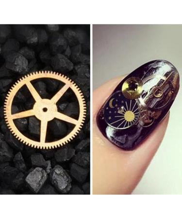 1 Box Metal Gear Stud Sheet Mixed Steampunk Nail Art Decoration Gold Useful and Fashion - Buy Online on SooperMarket.com