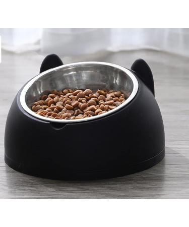 2 Pack Stainless Steel Pet Cat Bowl Cat Food Bowl Cat Water Bowl (200 ml black+white) black+white 200 ml - Buy Online on SooperMarket.com