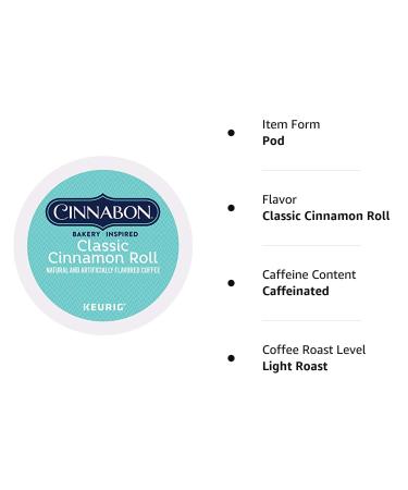 Cinnabon Classic Cinnamon Roll Keurig K-Cup Pods 48 Count - Light Roast Coffee - Buy Online on SooperMarket.com
