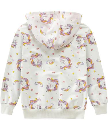 Baby Girl Unicorn Zip-up Hoodie Sweatshirt - White - 5-6 Years - Buy Online on SooperMarket.com