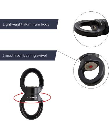 Fusion Climb Delta Swivel  Safest Rotational Device Hanging Accessory for Web Tree Swing  Therapy Swing  Aerial Dance  Swing Spinner Hanger  Rock Climbing  Hanging Hammocks (FP-8300-BLKBLK) Dual Oval Rings - Buy Online on SooperMarket.com