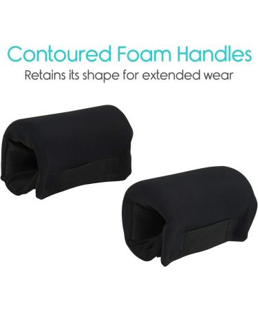 Walking aid arm pad 1 Pair Walking Arm Crutch Handle Pads Walker Grips Soft Padded Hand Covers Non slip Comfortable Cushion Padding Wicking Comfort Washable Black - Buy Online on SooperMarket.com