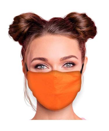 Alsino mouth protection mask in different colors fabric mask without motif oral nose protection with changeable filter adjustable ear bracket (orange)