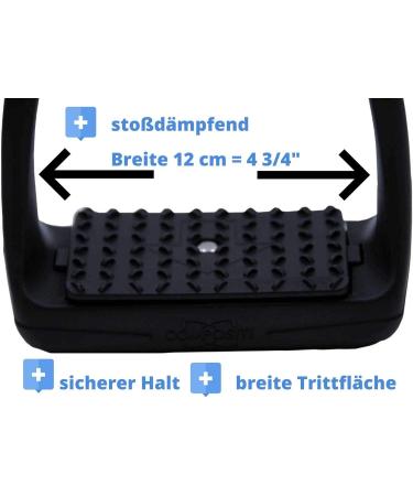 Compositi Reflex Plastic Stirrups - Flexible Wide Tread Black/Grey - Perfect for Comfort & Performance - Buy Online on SooperMarket.com