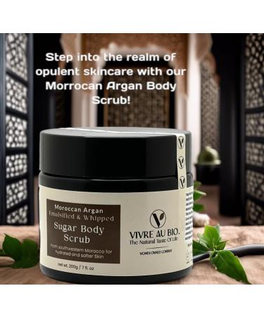 100% Natural Emulsified Sugar Body Scrub with Moroccan Argan - 200g | Made in Morocco Formulated in Sweden ISO & GMP Certified - Buy Online on SooperMarket.com